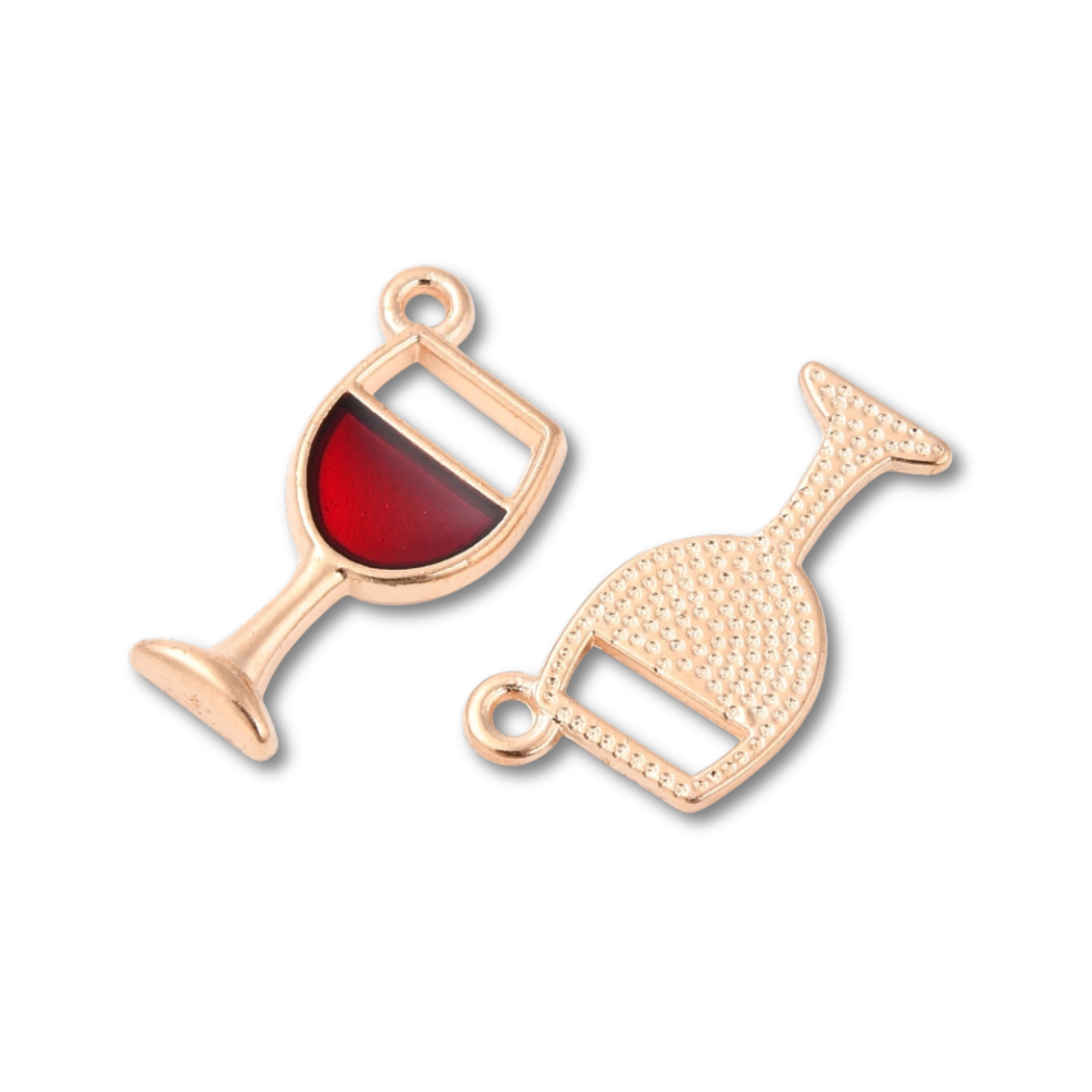 Gold Alloy Wine Glass Charm