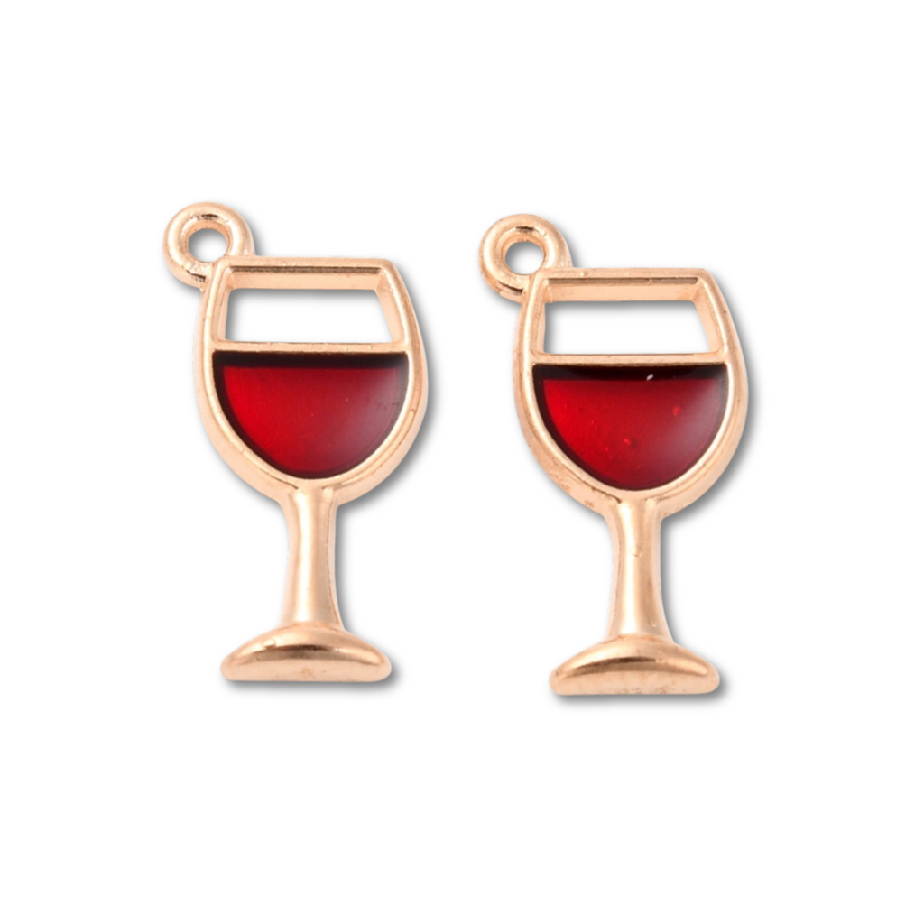 Gold Alloy Wine Glass Charm