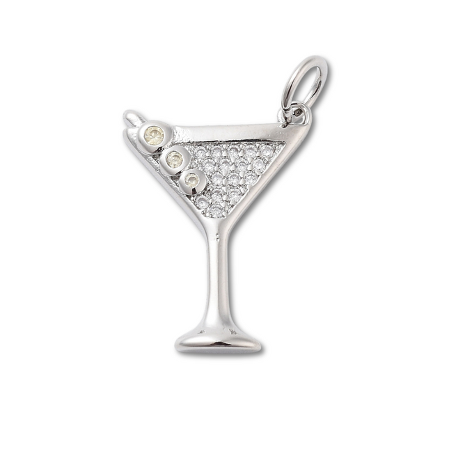 Martini Silver Charm