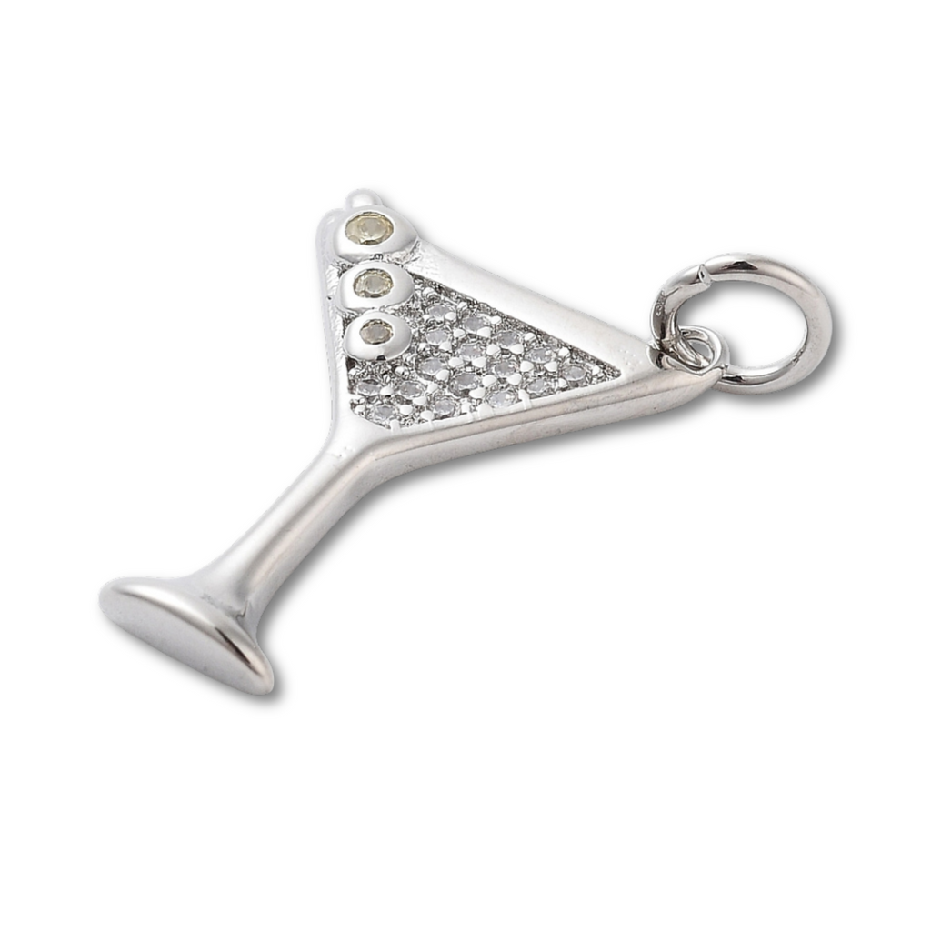 Brass Silver Martini Charm