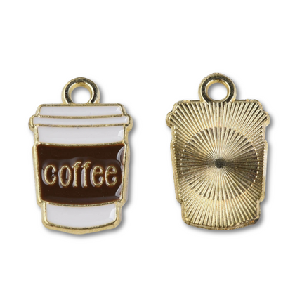 Coffee Cup Gold Charm