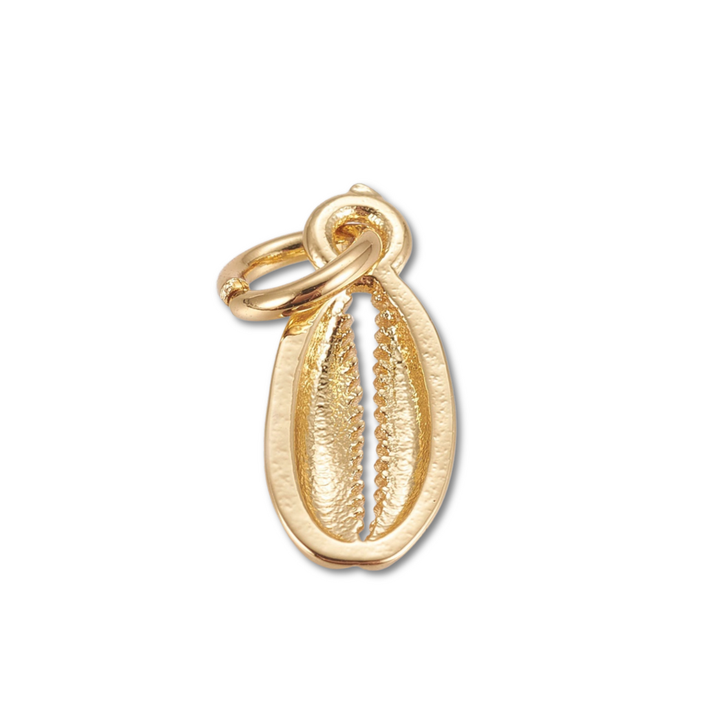18k Gold Plated Brass Cowrie Shell Charm