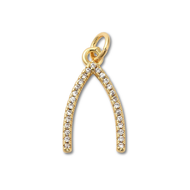 Wishbone Gold Charm