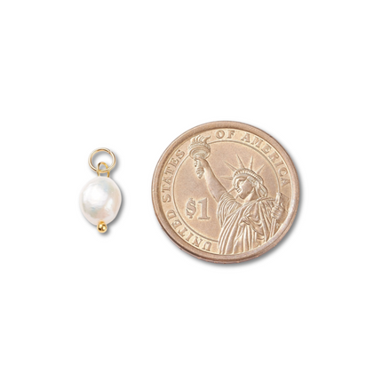 Freshwater Pearl Gold Charm