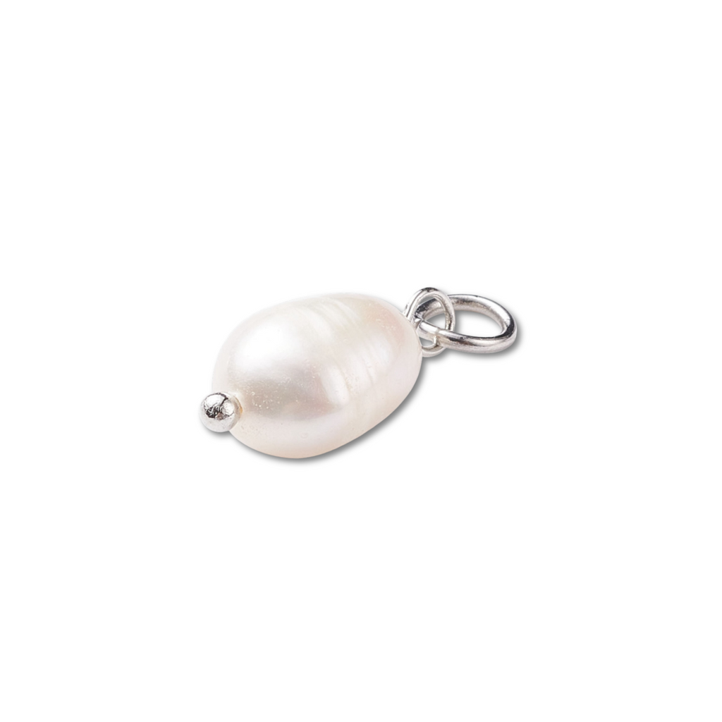 Silver Brass Freshwater Pearl Charm