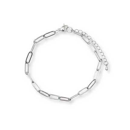 Paperclip Silver Chain Bracelet
