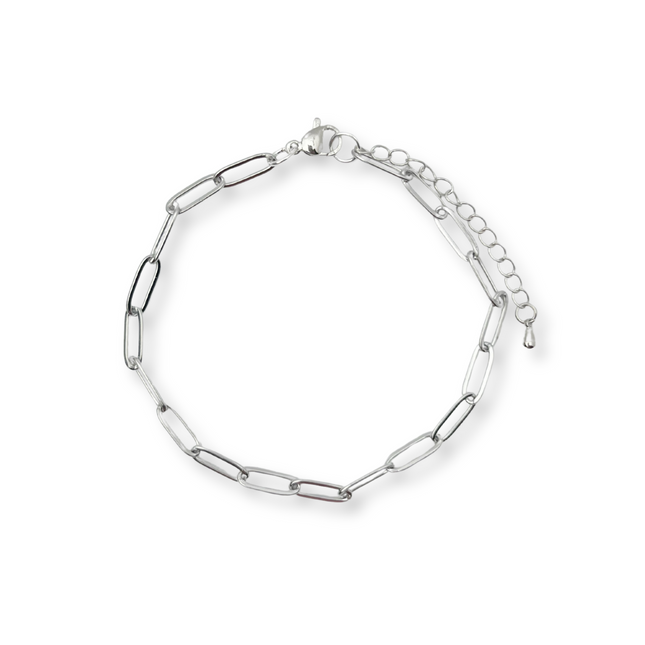 Paperclip Silver Chain Bracelet