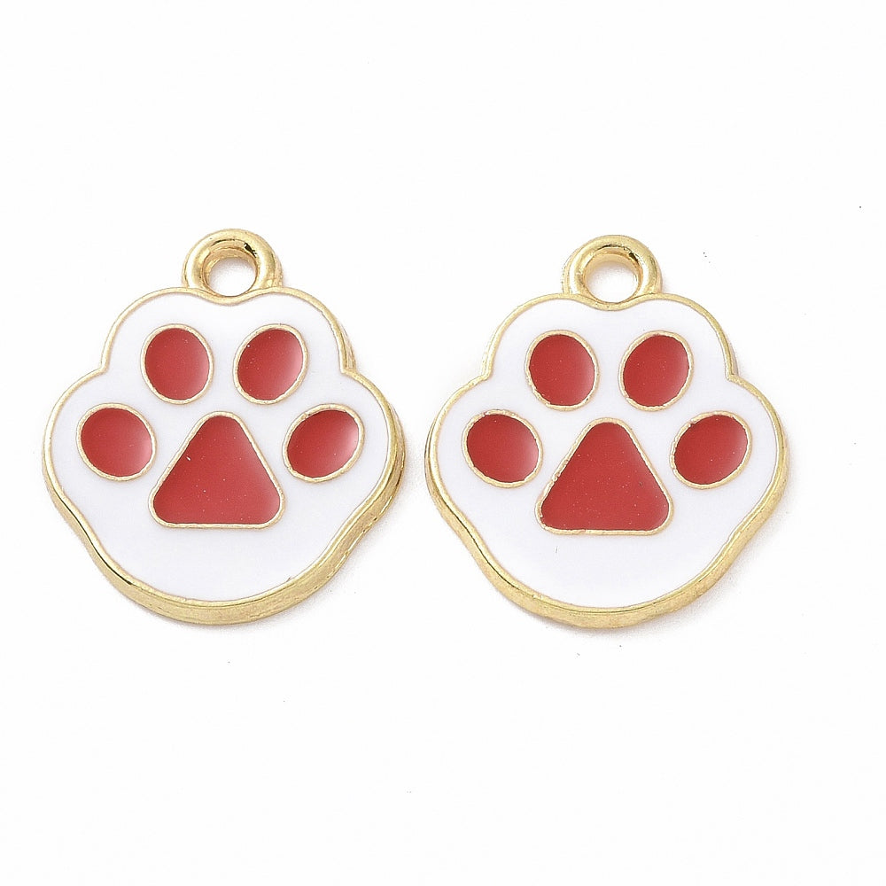 Gold Alloy Assorted Cat Paw Charm
