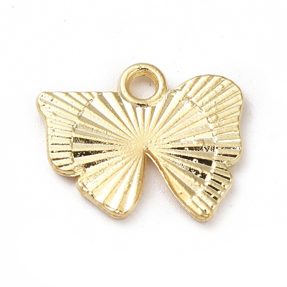 Gold Alloy American Flag Bow Charm