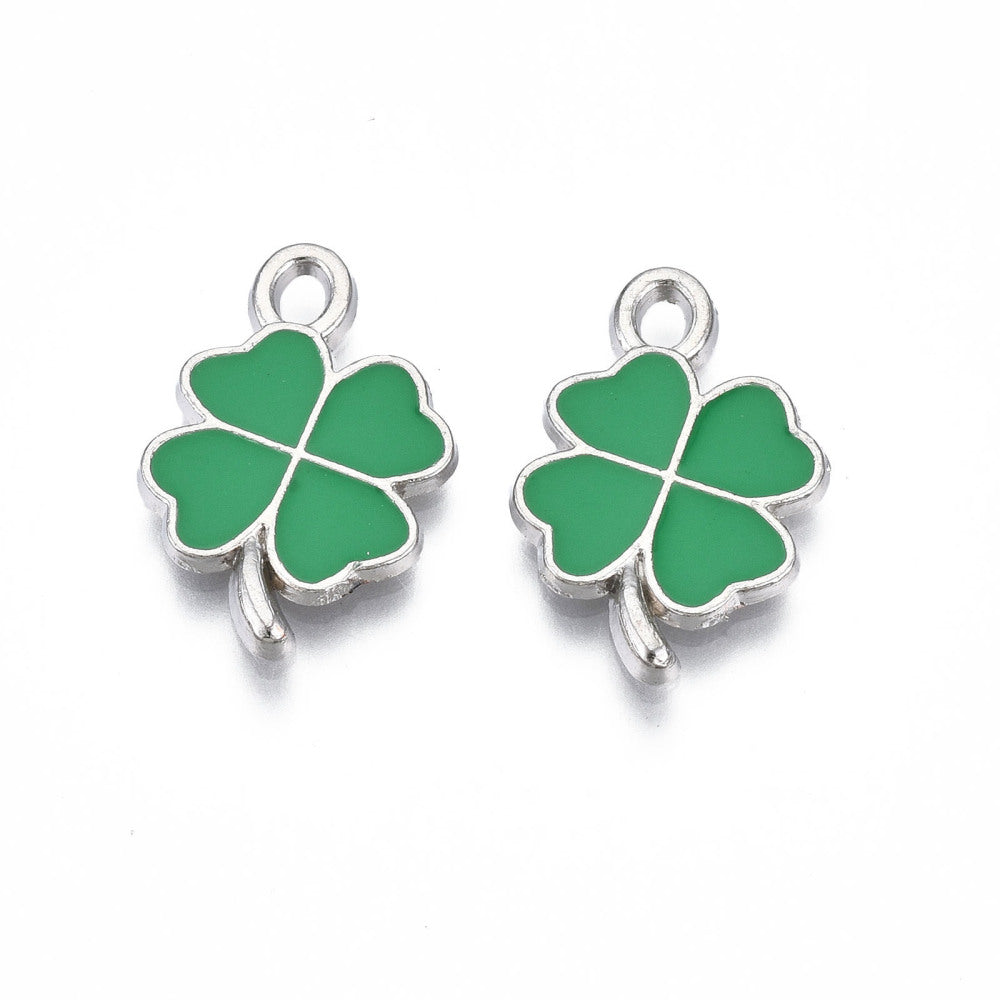 Silver Alloy Clover Charm