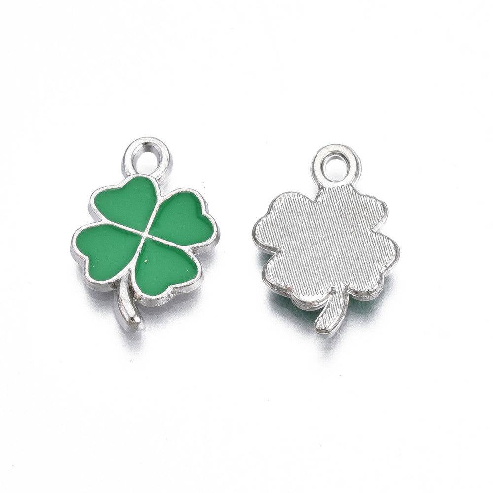 Silver Alloy Clover Charm