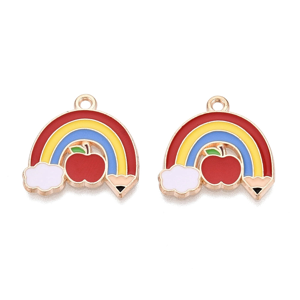 Gold Alloy Rainbow Pencil Charm