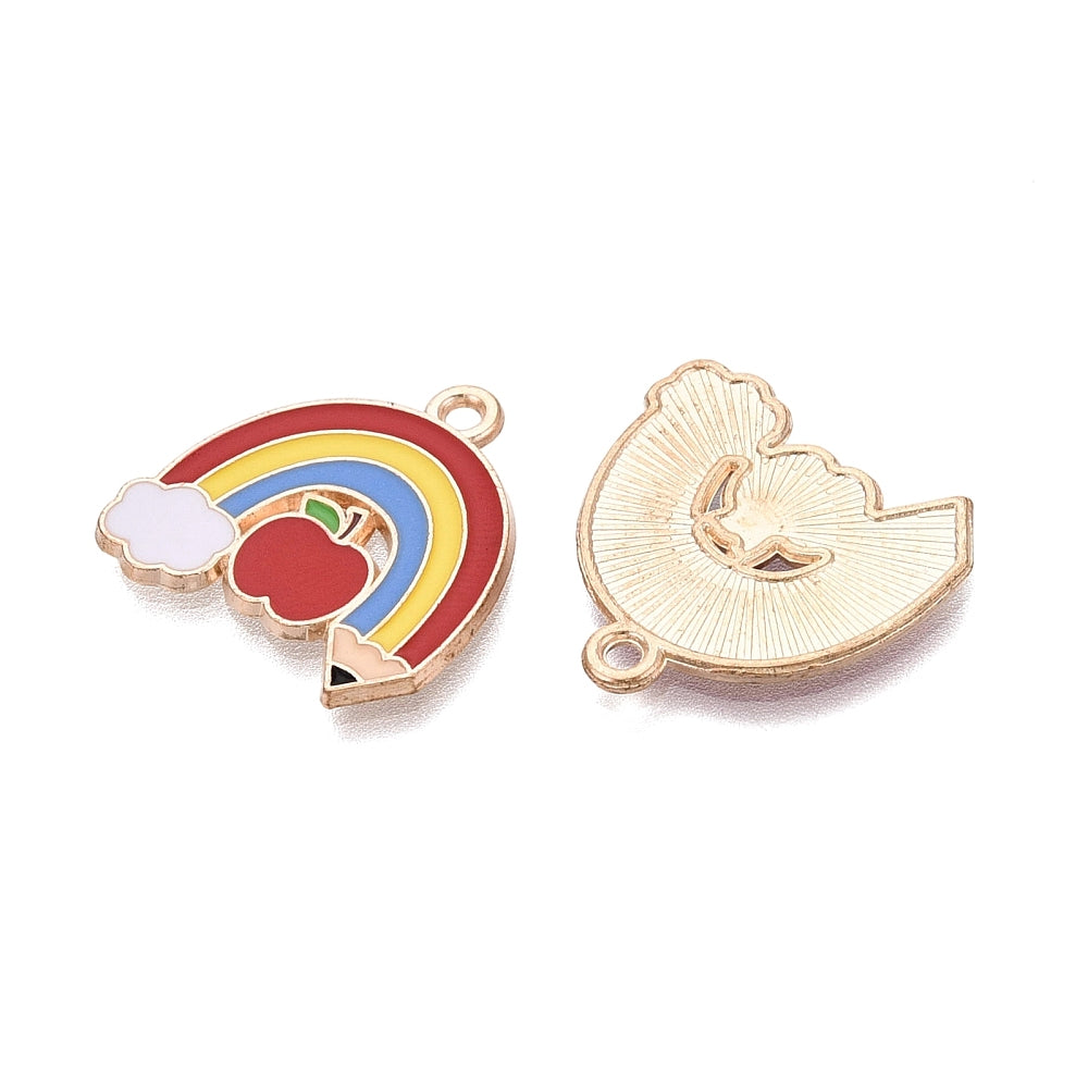Gold Alloy Rainbow Pencil Charm