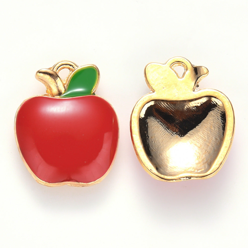 Gold Alloy Red Apple Charm