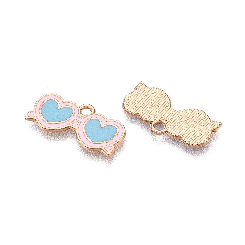 Gold Alloy Heart Sunglasses Charm