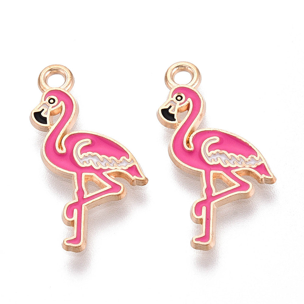 Gold Alloy Flamingo Charm