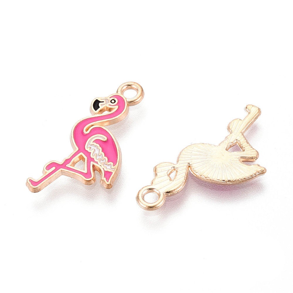 Gold Alloy Flamingo Charm