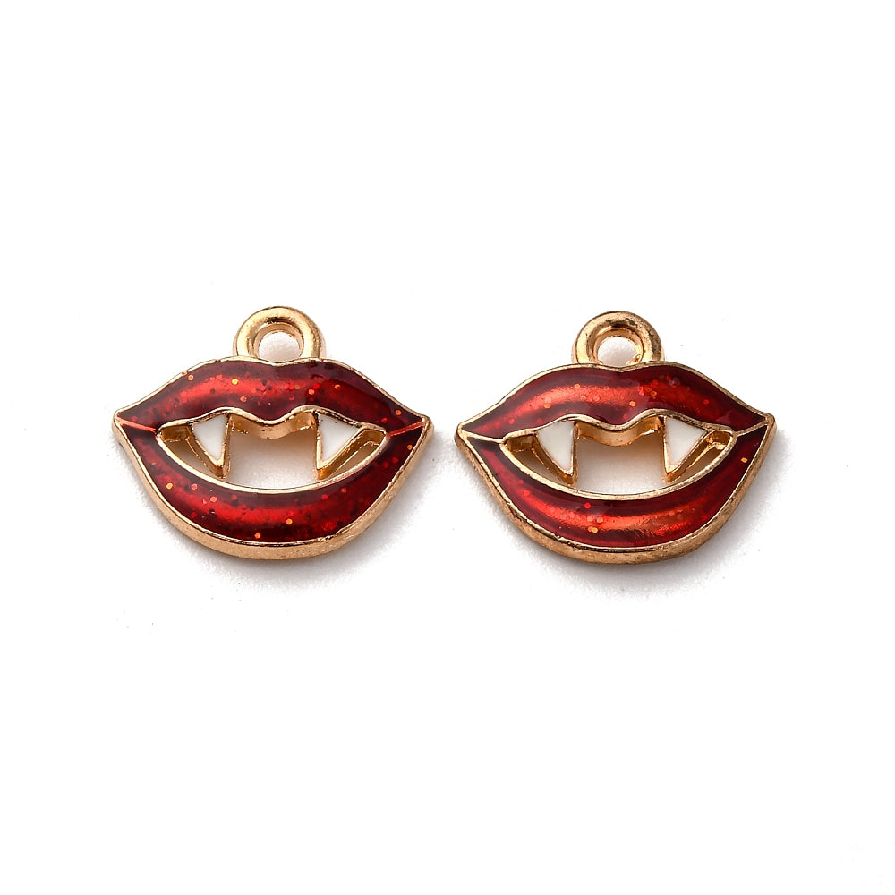 Gold Alloy Vampire Lips Charm