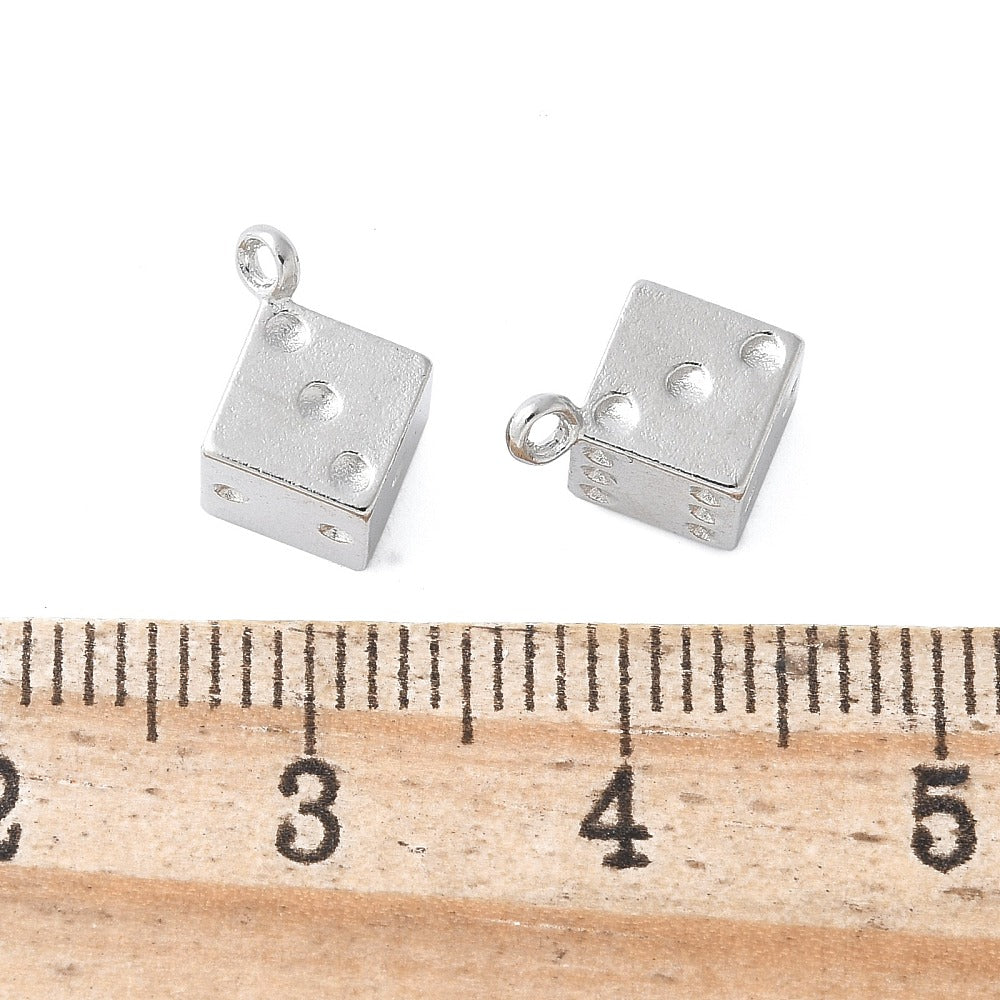 Silver Alloy Dice Charm
