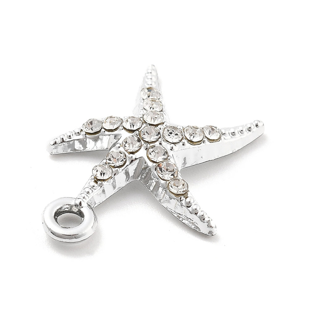Silver Alloy Starfish Charm