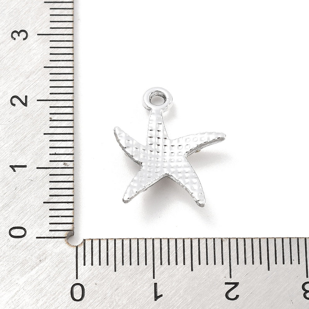 Silver Alloy Starfish Charm