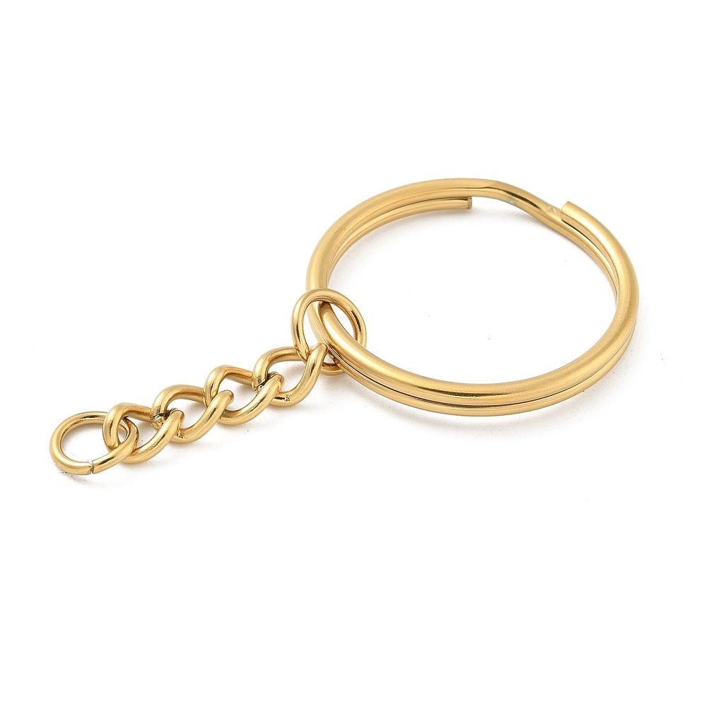 Gold Stainless Steel Split Keychain