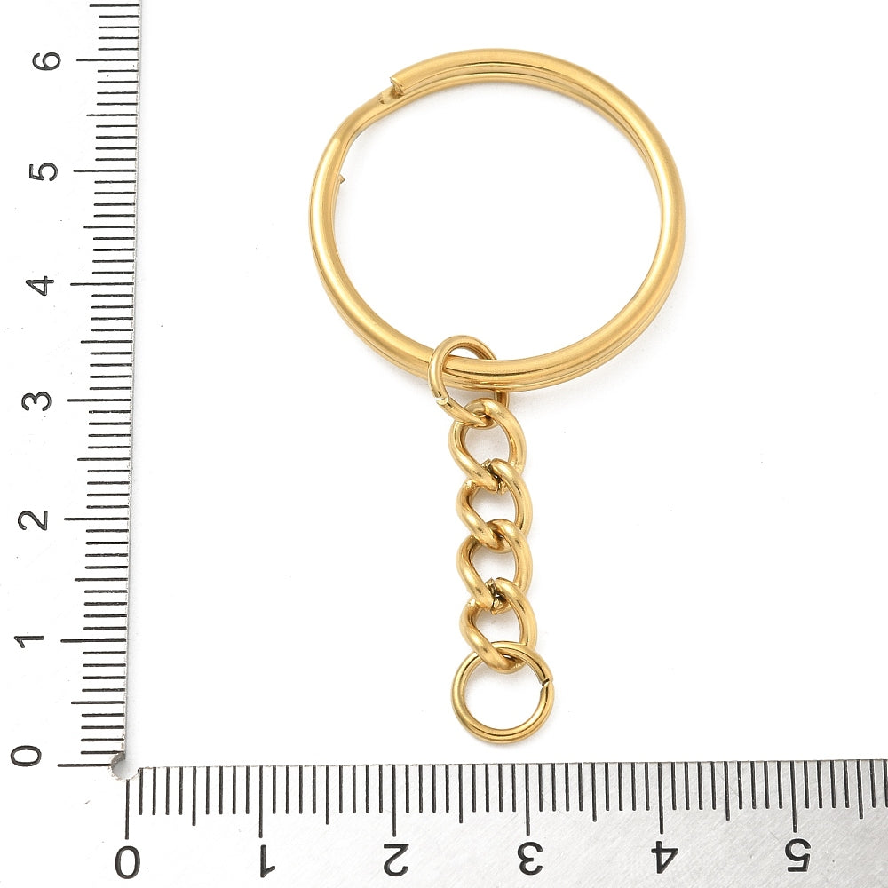 Gold Stainless Steel Split Keychain