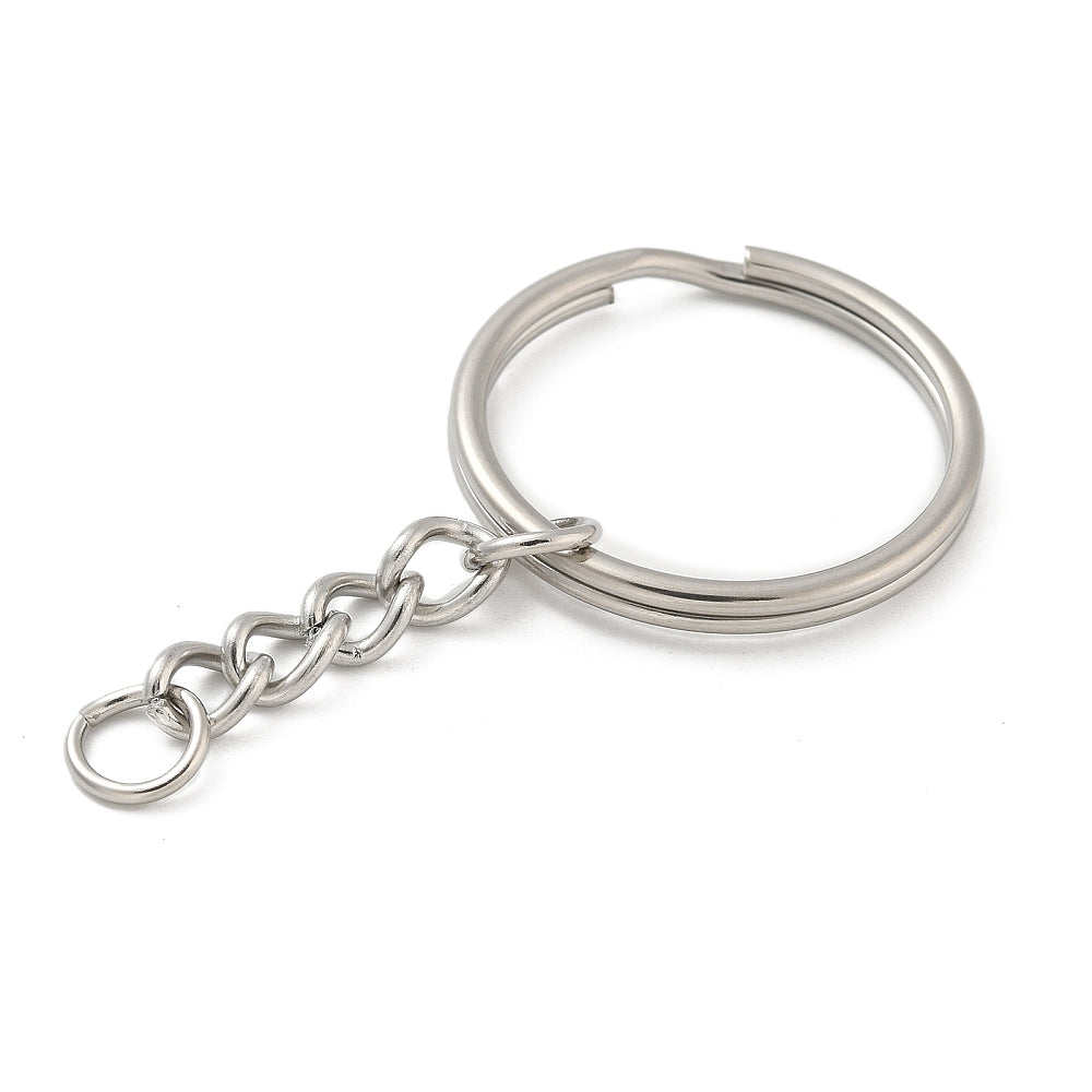 Silver Stainless Steel Split Keychain