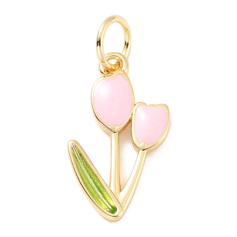 18k Gold Plated Brass Assorted Tulip Charm