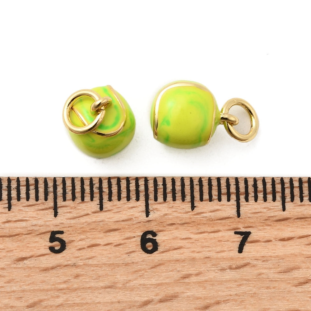 18k Gold Plated Brass Tennis Ball Charm
