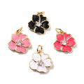 18k Gold Plated Brass Assorted Colorful Flower Charm