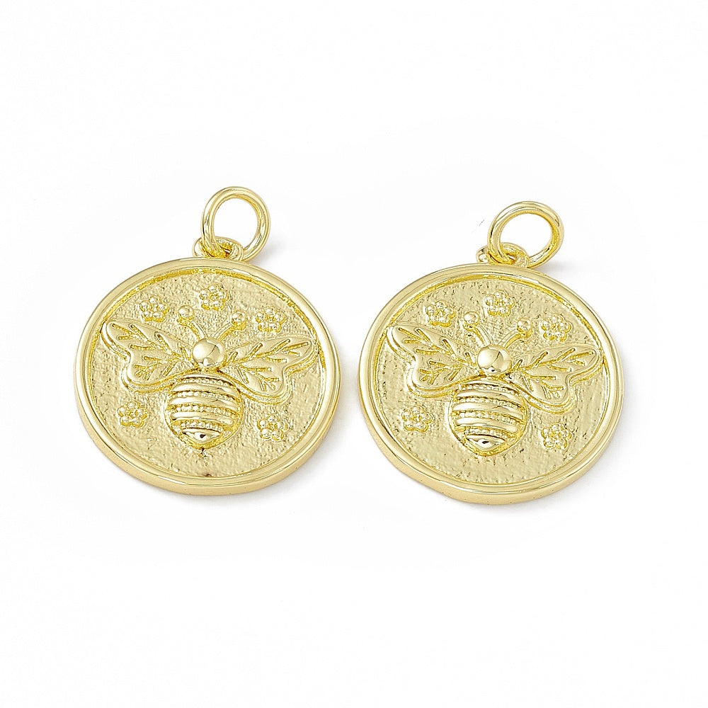 18k Gold Plated Brass Bee Charm