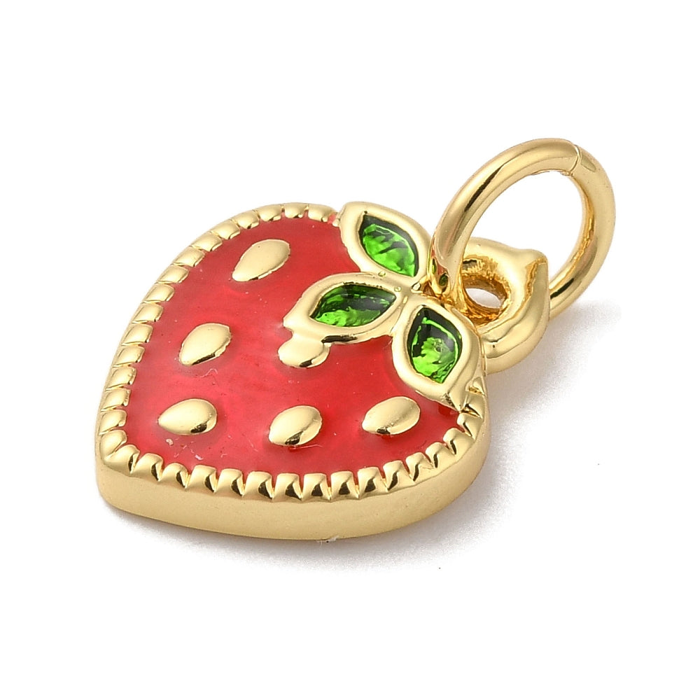 18k Gold Plated Brass Strawberry Charm