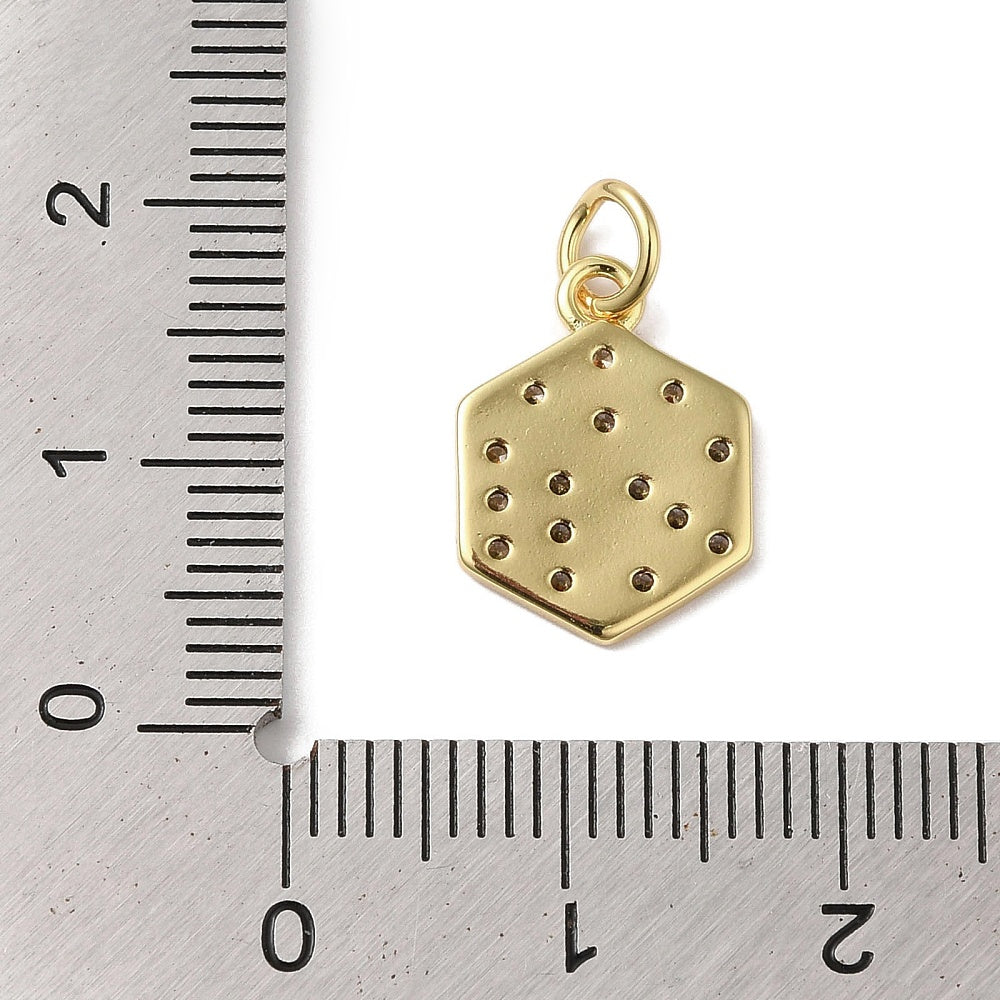 18k Gold Plated Brass Dice Charm