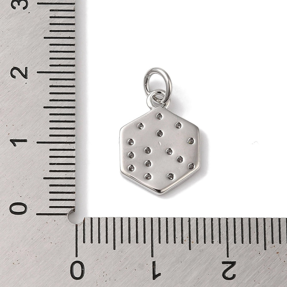 Silver Brass Dice Charm