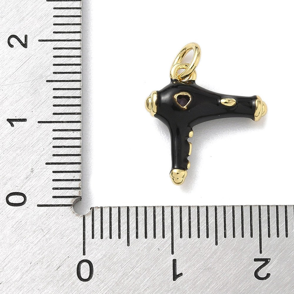 18k Gold Plated Brass Hair Dryer Charm