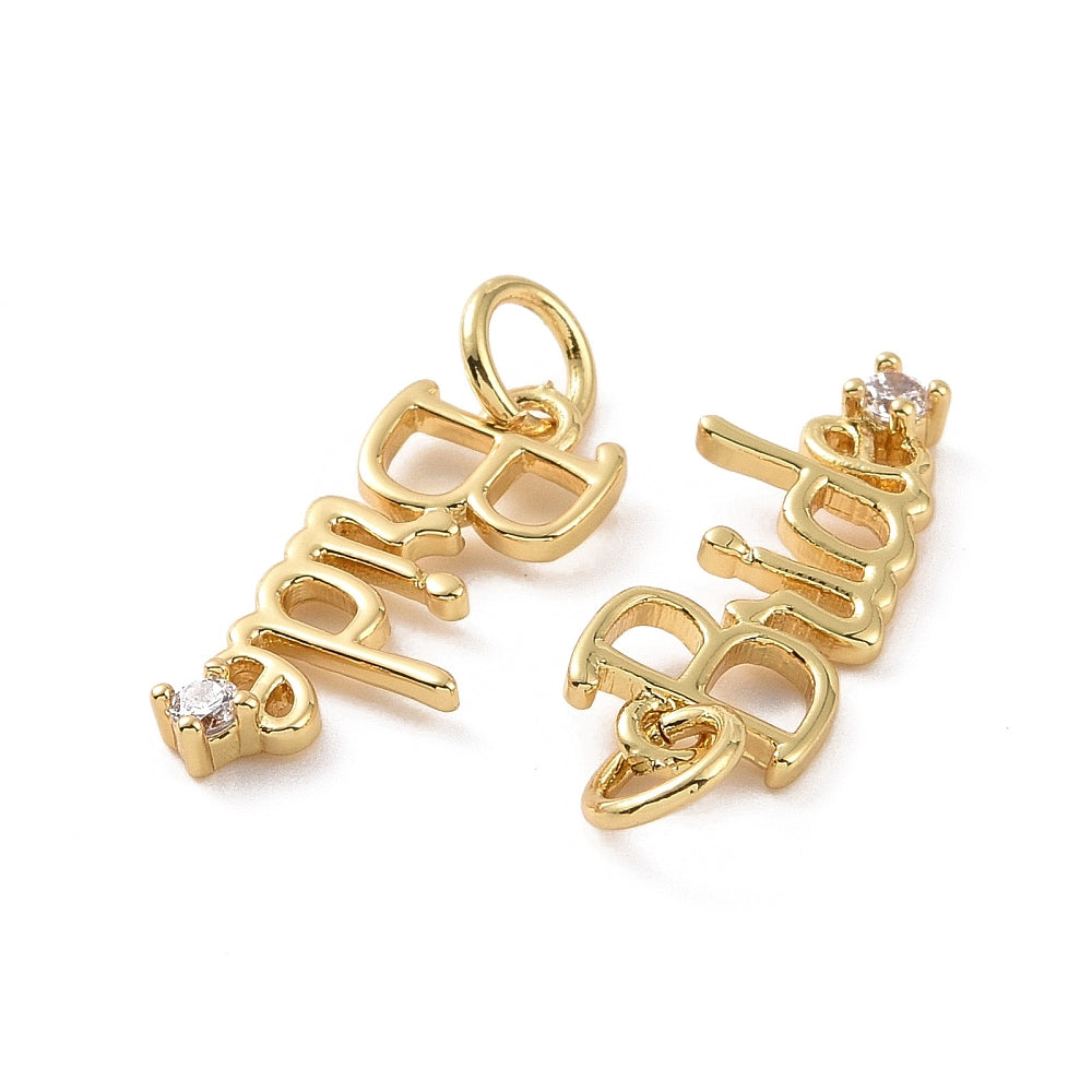 18k Gold Plated Brass Bride Charm