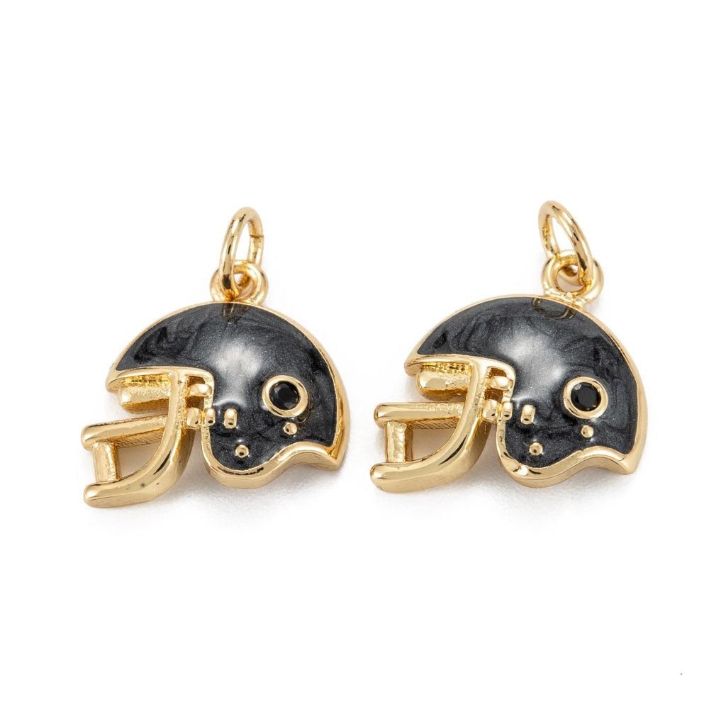 18k Gold Plated Brass Football Helmet Charm
