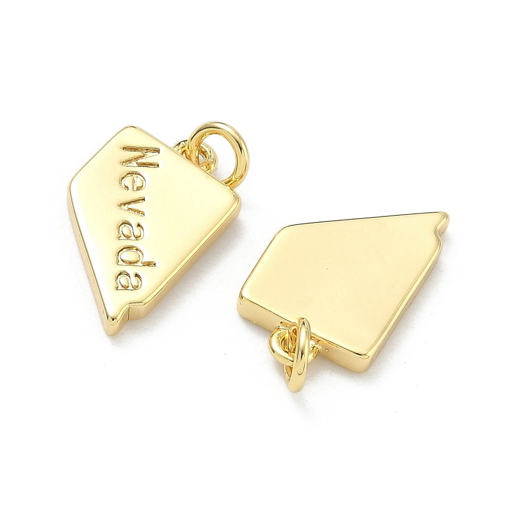 18k Gold Plated Brass Nevada Charm