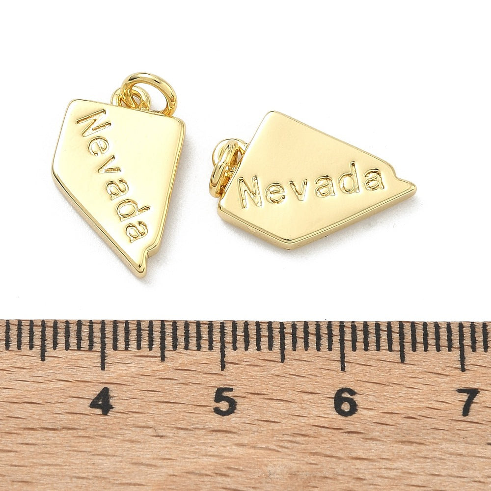 18k Gold Plated Brass Nevada Charm