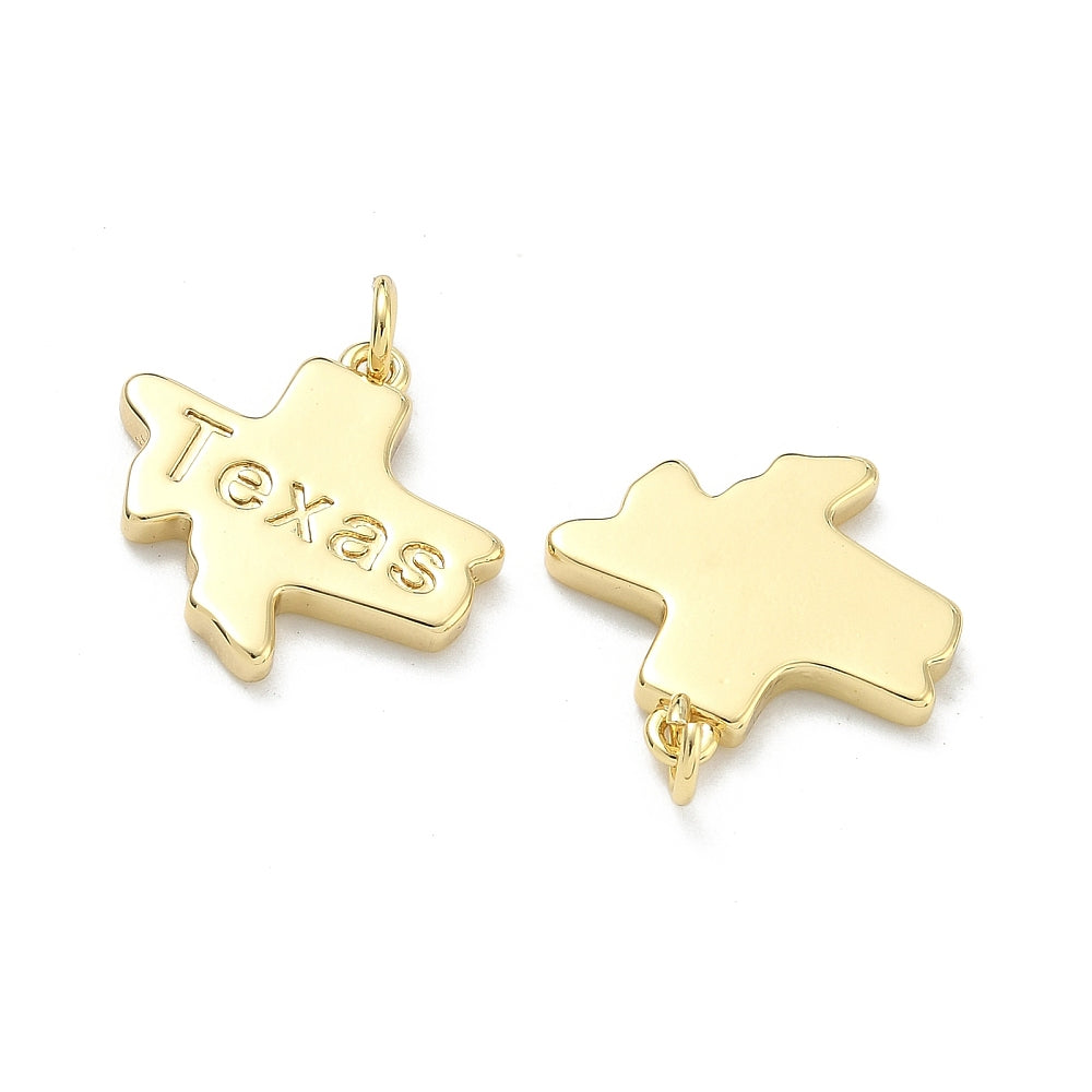 18k Gold Plated Brass Texas Charm