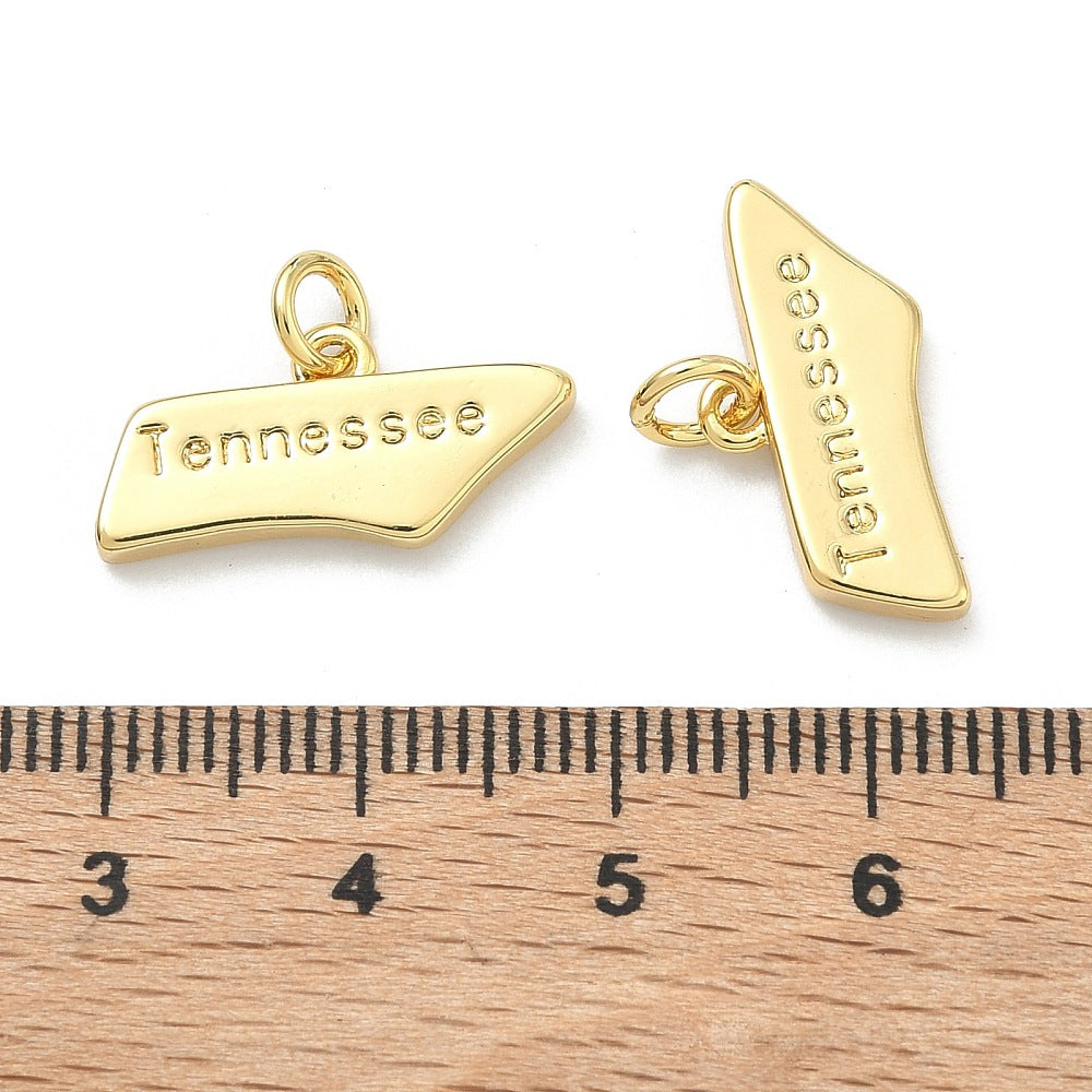 18k Gold Plated Brass Tennessee Charm