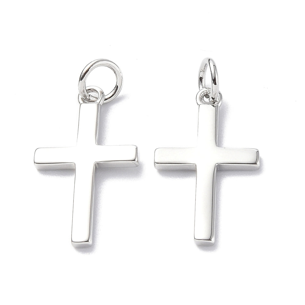 18k Gold Plated Brass Cross Charm