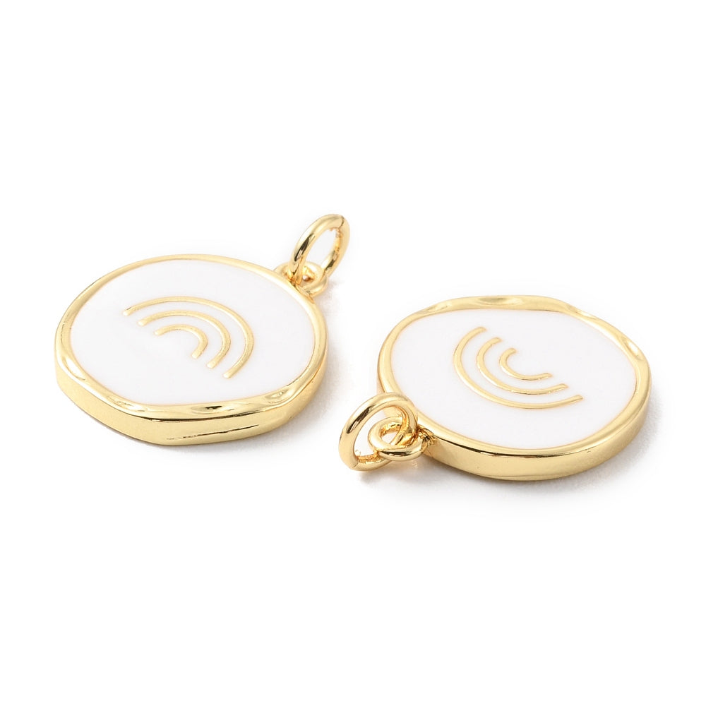 18k Gold Plated Brass Round Rainbow Charm