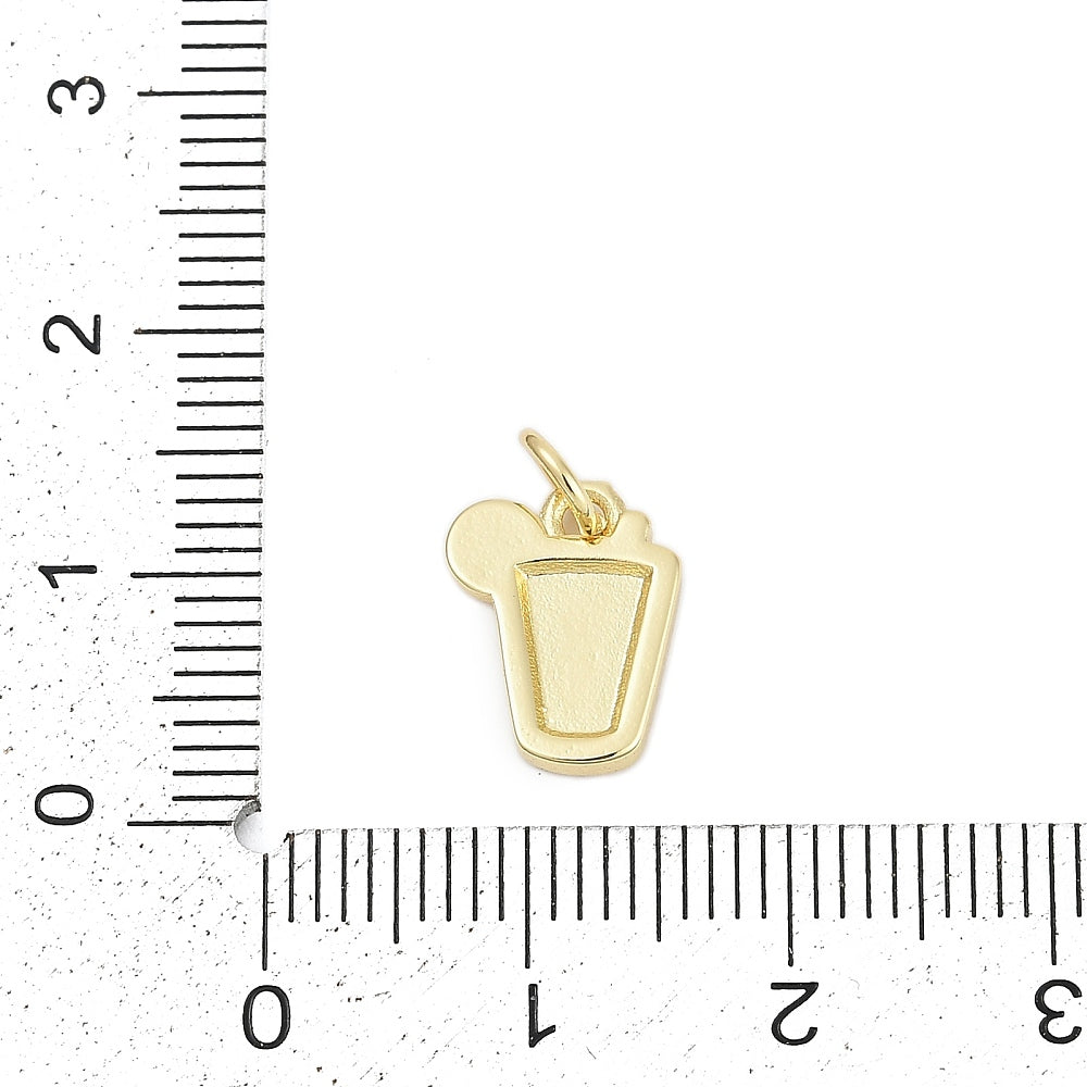 18k Gold Plated Brass Drink Charm