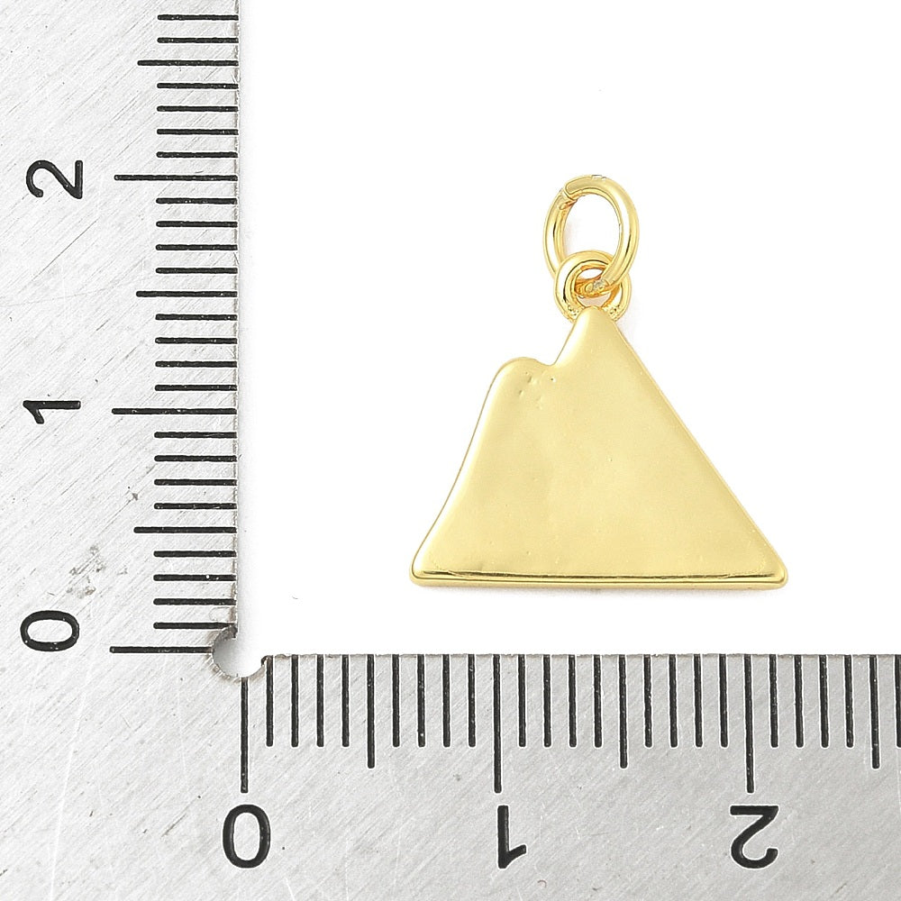 18k Gold Plated Brass Mountain Charm