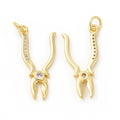 18k Gold Plated Brass Pliers Charm