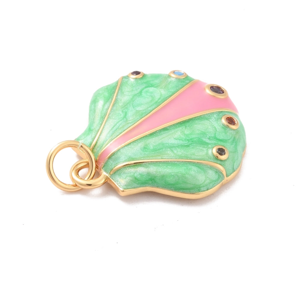 18k Gold Plated Brass Shell Charm