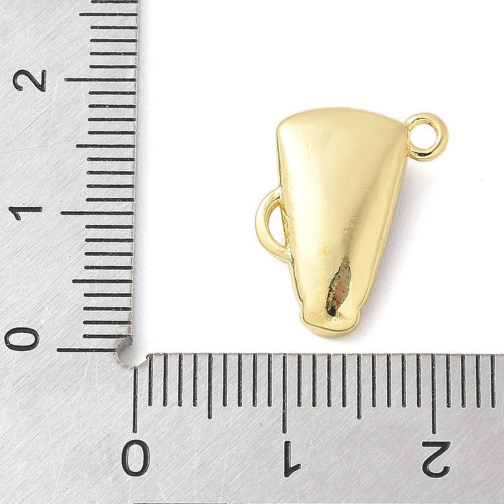 18k Gold Plated Brass White Megaphone Charm
