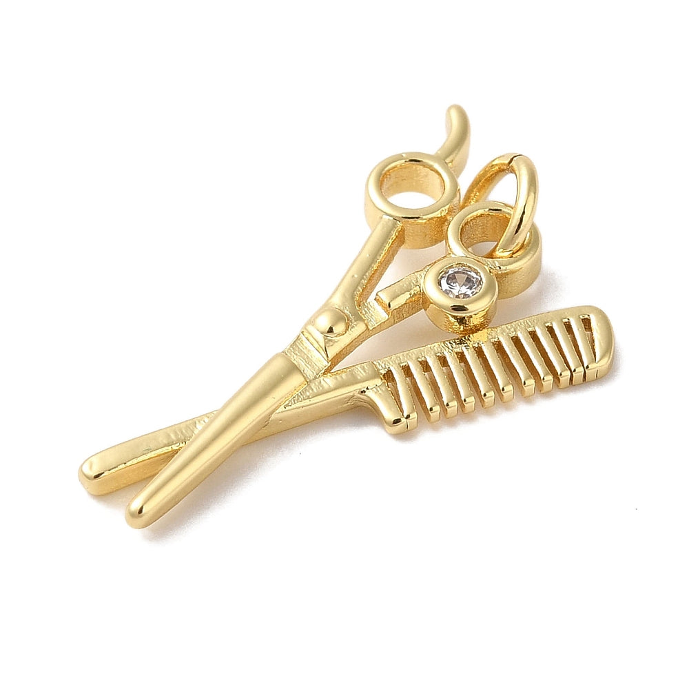 18k Gold Plated Brass Stylist Tools Charm